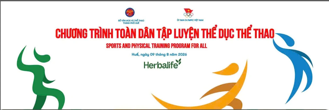 1.000 người tham gia Chương trình “Toàn dân tập luyện thể dục thể thao” năm 2026 tại thành phố Huế