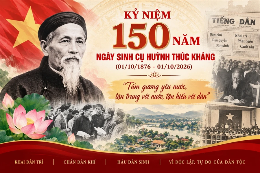 Kỷ niệm 150 năm Ngày sinh Cụ Huỳnh Thúc Kháng (01/10/1876 - 01/10/2026)